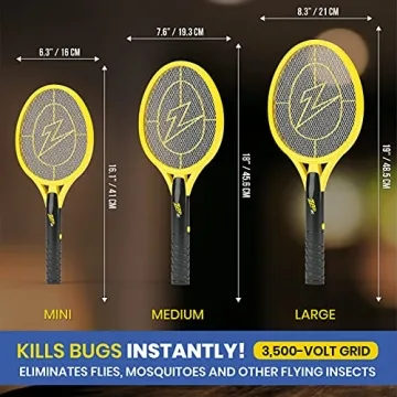 ZAP IT! Electric Fly Swatter - Powerful Bug Zapper Racket