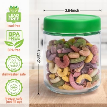 EONJOE 16oz Glass Jars for Meal Prep and Storage