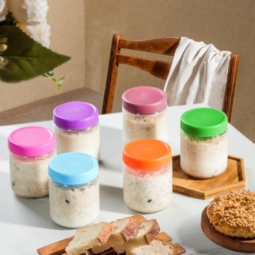 EONJOE 16oz Glass Jars for Meal Prep and Storage