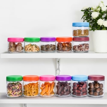EONJOE 16oz Glass Jars for Meal Prep and Storage