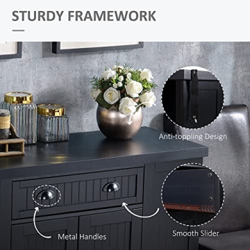 Elegant HOMCOM Kitchen Island with Ample Storage Options