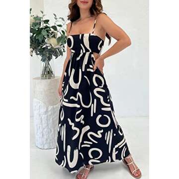 KMOLY Summer Spaghetti Strap Dress for Stylish Women