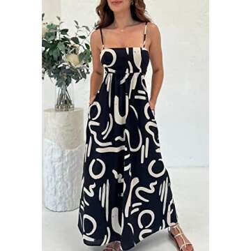 KMOLY Summer Spaghetti Strap Dress for Stylish Women