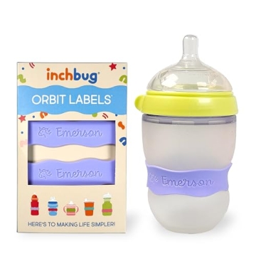 InchBug Orbit Labels - Reusable Silicone Bottle Bands for Kids