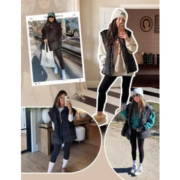APAFES Women Winter Oversized Puffer Vest in Multiple Colors