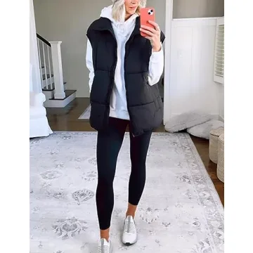 APAFES Women Winter Oversized Puffer Vest in Multiple Colors