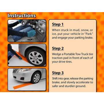 Portable Tire Traction Mats - Emergency Tire Grip Aid
