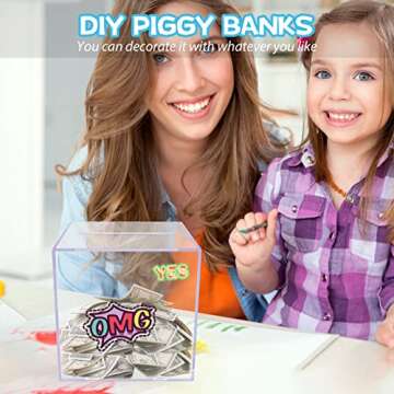 Clear Acrylic Money Bank for Kids and Adults - Save Cash!
