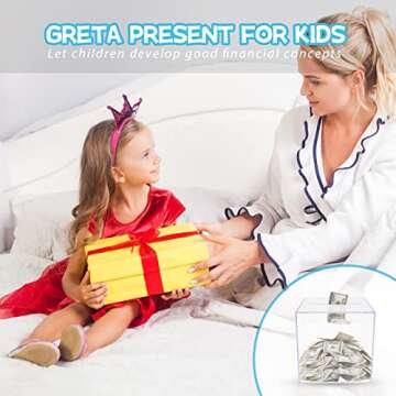 Clear Acrylic Money Bank for Kids and Adults - Save Cash!