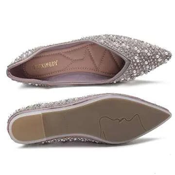 Stylish Women's Rhinestone Flats for Any Occasion