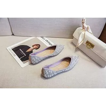 Stylish Women's Rhinestone Flats for Any Occasion