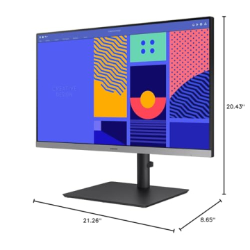 SAMSUNG 24-Inch S43GC Series Business Essential Computer Monitor, IPS Panel, Height Adjustable Stand, Triple Input, New DisplayPort, 100Hz, AMD FreeSync, Advanced Eye Care LS24C432GANXZA, 2024
