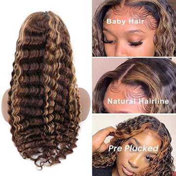 ISEE Hair Deep Wave Transparent Lace Front Wig for Women