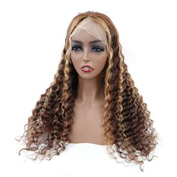 ISEE Hair Deep Wave Transparent Lace Front Wig for Women