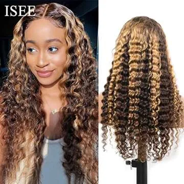 ISEE Hair Deep Wave Transparent Lace Front Wig for Women