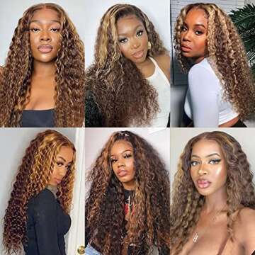 ISEE Hair Deep Wave Transparent Lace Front Wig for Women