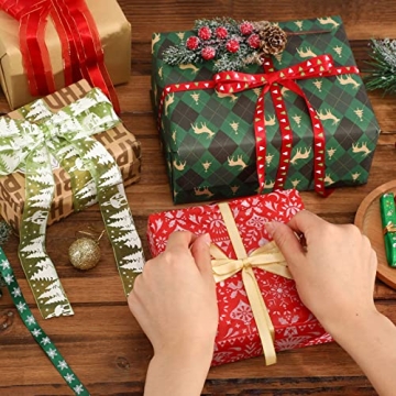 SANNIX 20 Pieces Christmas Ribbons for Crafting and Wrapping