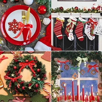 SANNIX 20 Pieces Christmas Ribbons for Crafting and Wrapping