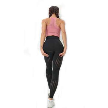 Redqenting High Waisted Seamless Leggings for Women Tummy Control, Squat Proof Workout Yoga Pants Black