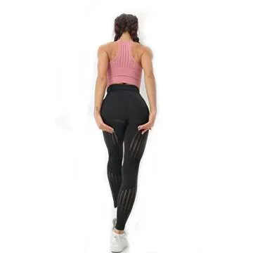 Redqenting High Waisted Seamless Leggings for Women Tummy Control, Squat Proof Workout Yoga Pants Black