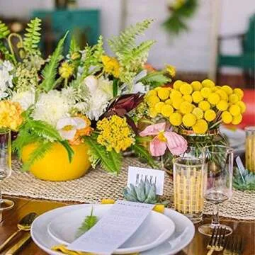 HUAESIN 30Pcs Bright Yellow Dried Craspedia Flowers