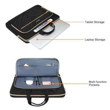 MOSISO 360 Protective Laptop Shoulder Bag,13-13.3 inch Computer Bag Compatible with MacBook Pro 14, ...