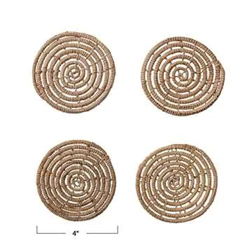Boho Woven Coaster Set - Eco-Friendly & Stylish Decor