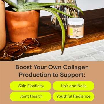 Rae Wellness Vegan Collagen Boost - Collagen Production + Glowing Skin Supplement with Vitamin C & B...