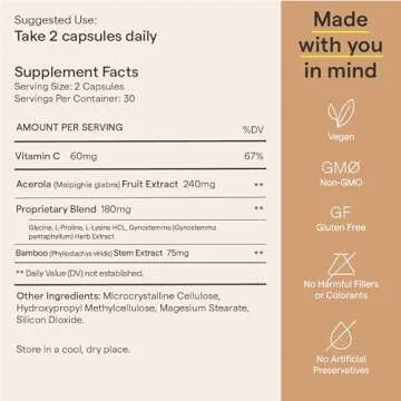 Rae Wellness Vegan Collagen Boost - Collagen Production + Glowing Skin Supplement with Vitamin C & Bamboo Extract - Plant Based Skin Support - 60 Capsules (30 Day Supply)