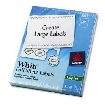 Avery Printable Shipping Labels for Copiers, 8.5" x 11", White, 100 Blank Mailing Labels (5353)