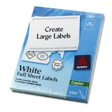 Avery Printable Shipping Labels for Copiers, 8.5" x 11", White, 100 Blank Mailing Labels (5353)