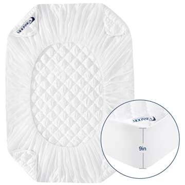 Toddler Travel Kids Air Mattress Pad Sheet Protector Waterproof, Compatible with hiccapop Inflatable Toddler Travel Bed or EnerPlex Kids Inflatable Travel Bed