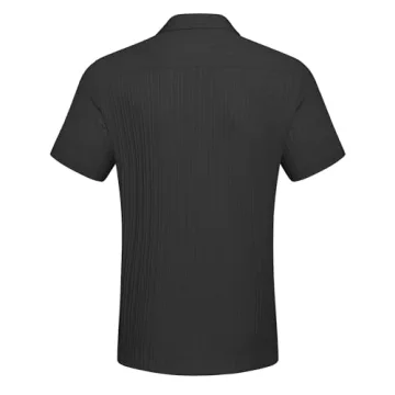 Men's Casual Linen Short Sleeve Shirts for Summer