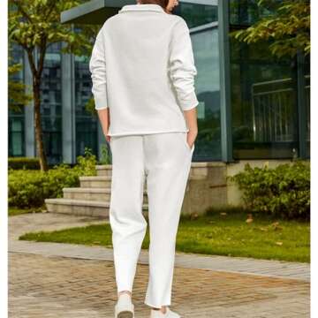 SeeLuNa Women's 2 Piece Lounge Set - Stylish and Comfortable Travel Tracksuit (Light Gray, M)