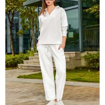 SeeLuNa Women's Lounge Set - Comfortable V Neck Outfit