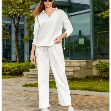 SeeLuNa Women's Lounge Set - Comfortable V Neck Outfit