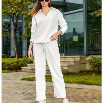 SeeLuNa Women's Lounge Set - Comfortable V Neck Outfit