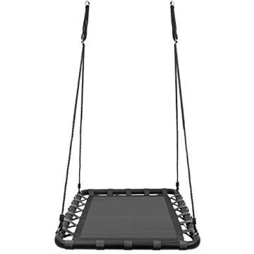 Sorbus Outdoor Platform Swing for Kids - Rectangular Mat Swing for Tree, Swing Set, Playground - Accessories Included (40 x 30, Rectangle Black)