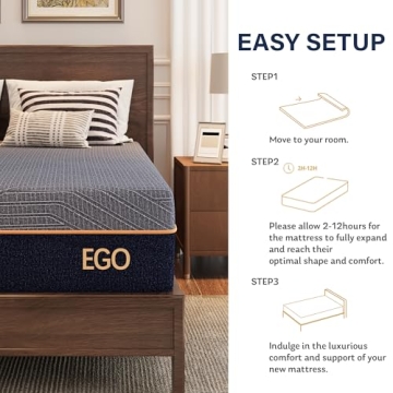 EGOHOME 12" Queen Mattress with Copper Gel Cooling