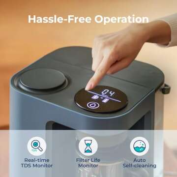 Bluevua RO100ROPOT-Lite(UV) Countertop Reverse Osmosis Water Filter System, 7-Stage Purification with UV and Remineralization, 3:1 Pure to Drain, Portable Water Purifier (Blue)