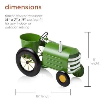 Indoor/Outdoor Vintage Metal Tractor Planter - Alpine