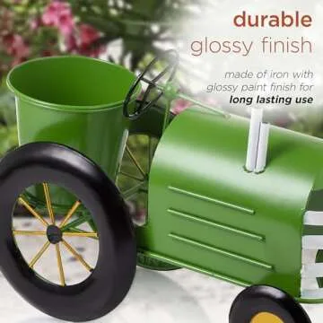 Indoor/Outdoor Vintage Metal Tractor Planter - Alpine