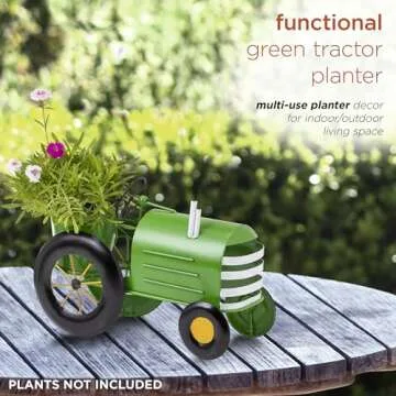 Indoor/Outdoor Vintage Metal Tractor Planter - Alpine