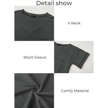 MIHOLL Women's Versatile Short Sleeve V-Neck Tee