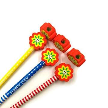 DLOnline Assorted Adorable Collection Pencil Top Erasers,Eraser Caps Style for Our Kids Gift (Pattern Random 50 Pcs