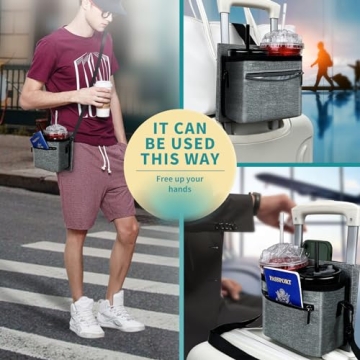 Tuegher Travel Luggage Cup Holder for Hands-Free Comfort