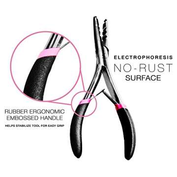 Professional Hair Extension Pliers For Faster Application and Removal Of I Tip or Micro Beads Hair Extensions Includes Organizer Box For Easy Storage Can Be Used With Weft Hair Extensions