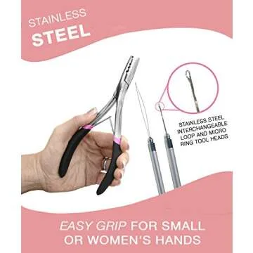 Professional Hair Extension Pliers For Faster Application and Removal Of I Tip or Micro Beads Hair Extensions Includes Organizer Box For Easy Storage Can Be Used With Weft Hair Extensions
