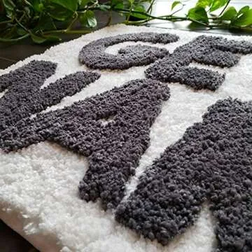 New Mungo Get Naked Bath Mat for Bathtub - Cute Bath Rugs for Apartment Decor - Bath Mats for Bathroom as Shower Floor Mat - Tufted Gray and White Bathroom Rug - 31" x 20"