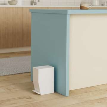 Yamazaki Home Sanitary Step Trash Can - Small Space Waste Bin for Bathroom Kitchen ABS Plastic One S...